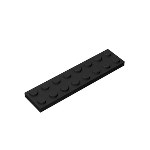 TTEHGB TOY Klassische Bauplatte 2x8, 100 Stück Schwarz Massenplatten, Kompatibel mit den Teilen 3034, Kreative Spielsets, Kompatibel mit Allen Großen Ziegelmarken (Farbe: Schwarz) von TTEHGB TOY