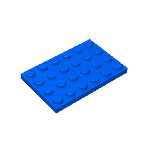 TTEHGB TOY Klassische Bauplatte 4x6, 100 Stück Blau Bulk Platten, Kompatibel mit den Teilen 3032, Kompatibel mit Allen Großen Ziegel Marken (Farbe: Blau) von TTEHGB TOY