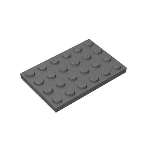 TTEHGB TOY Klassische Bauplatte 4x6, 100 Stück Dunkelgrau Bulk Platten, Kompatibel mit Teilen 3032, Kompatibel mit Allen Großen Ziegel Marken (Farbe: Dunkelgrau) von TTEHGB TOY