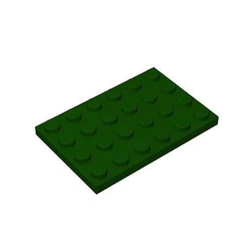 TTEHGB TOY Klassische Bauplatte 4x6, 100 Stück Dunkelgrün Bulk Platten, Kompatibel mit den Teilen 3032, Kompatibel mit Allen Großen Ziegel Marken (Farbe: Dunkelgrün) von TTEHGB TOY