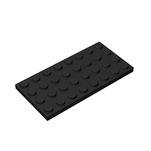 TTEHGB TOY Klassische Bauplatte 4x8, 100 Stück Schwarz Großplatten, Kompatibel mit den Teilen 3035, Kompatibel mit Allen großen Ziegelmarken (Farbe: Schwarz) von TTEHGB TOY
