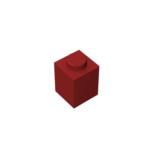 TTEHGB TOY Klassische Bausteine, 1 x 1, 100 Stück, kompatibel mit Teilen und Teilen, 3005 (Farbe: Persimmon Red) von TTEHGB TOY