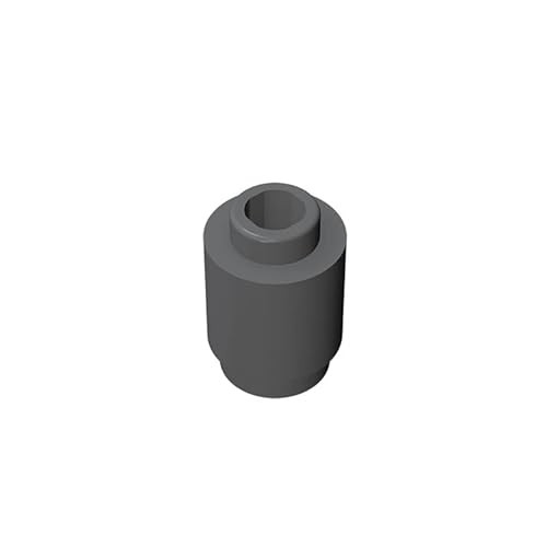 TTEHGB TOY Klassische Ziegelblock Masse, 1x1 Dunkelgrau Runden Ziegelstein, 100 Stück runder Ziegelstein, Kompatibel mit Teile 3062 und Allen Großen Marken (Farbe: Dunkelgrau) von TTEHGB TOY