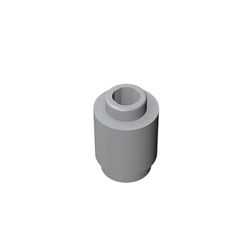 TTEHGB TOY Klassische Ziegelblock Masse, 1x1 Hellgrau Runden Ziegelstein, 100 Stück runder Ziegelstein, Kompatibel mit Teile 3062 und Allen Großen Marken (Farbe: Hellgrau) von TTEHGB TOY