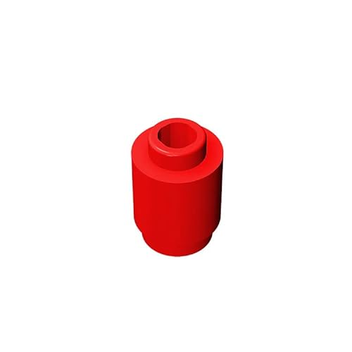 TTEHGB TOY Klassische Ziegelblock Masse, 1x1 Rot Rundziegel, 100 Stück, Kompatibel mit Teile 3062 und Allen Großen Marken (Farbe: Rot) von TTEHGB TOY