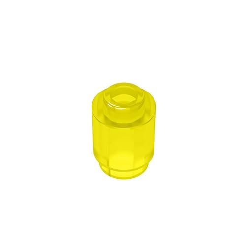 TTEHGB TOY Klassische Ziegelblock Masse, 1x1 Transparent Gelb Runden Ziegelstein 100 Stück, Kompatibel mit Teilen 3062 und Allen Großen Marken (Farbe: Transparent Gelb) von TTEHGB TOY