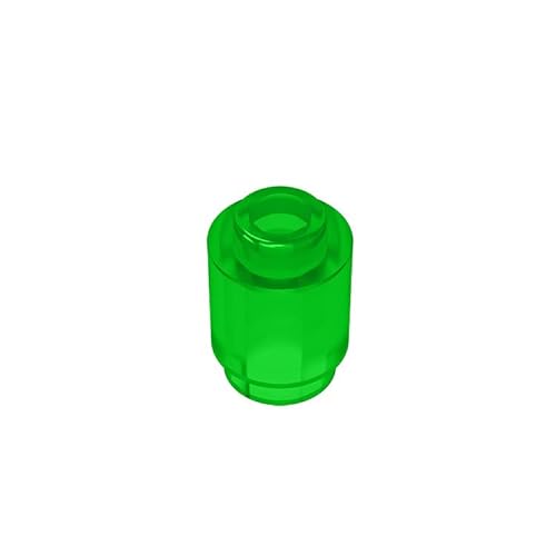 TTEHGB TOY Klassische Ziegelblock Masse, 1x1 Transparent Grün Runden Ziegelstein 100 Stück, Kompatibel mit Teilen 3062 und Allen Großen Marken (Farbe: Transparent Grün) von TTEHGB TOY