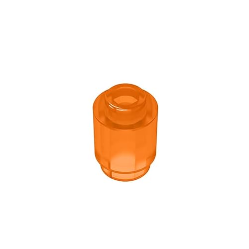 TTEHGB TOY Klassische Ziegelblock Masse, 1x1 Transparent Orange Runden Ziegelstein 100 Stück, Kompatibel mit Teilen 3062 und Allen Großen Marken (Farbe: Transparent Orange) von TTEHGB TOY