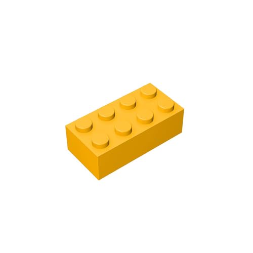 TTEHGB TOY Klassischer Bulk Brick Block 2x4, 100 Stück Baustein Dunkel Gelb, Kompatibel mit Teilen 3001, Kreative Spielset – Kompatibel mit Großen Marken Farben: Dunkel Gelb von TTEHGB TOY