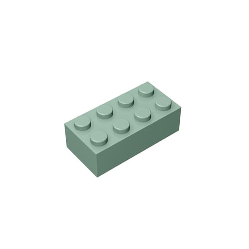 TTEHGB TOY Klassischer Bulk Brick Block 2x4, 100 Stück Sandgrün Baustein, Kompatibel mit Teilen 3001, Kreative Spielset – Kompatibel mit Großen Marken Farben: Sandgrün von TTEHGB TOY