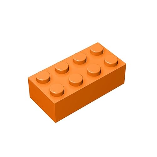TTEHGB TOY Klassischer Bulk Brick Block 2x4, 100 Teiliger Baustein Orange, Kompatibel mit Teilen 3001, Kreatives Spielset – Kompatibel mit Großen Marken von TTEHGB TOY