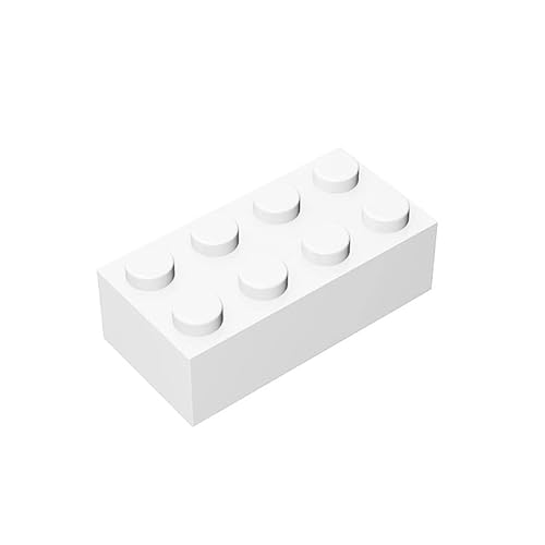 TTEHGB TOY Klassischer Bulk Brick Block 2x4, 200 Teiliger Baustein weiß, Kompatibel mit Teilen 3001, Kreatives Spielset – Kompatibel mit Großen Marken von TTEHGB TOY