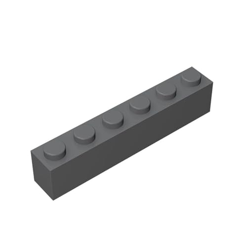 TTEHGB TOY Klassischer Ziegelblock 1x6, 100 Stück Dunkelgrau Ziegel 1x6, kompatibel mit den Teilen 3009, kreatives Spielset – kompatibel mit großen Marken (Farbe: Dunkelgrau) von TTEHGB TOY
