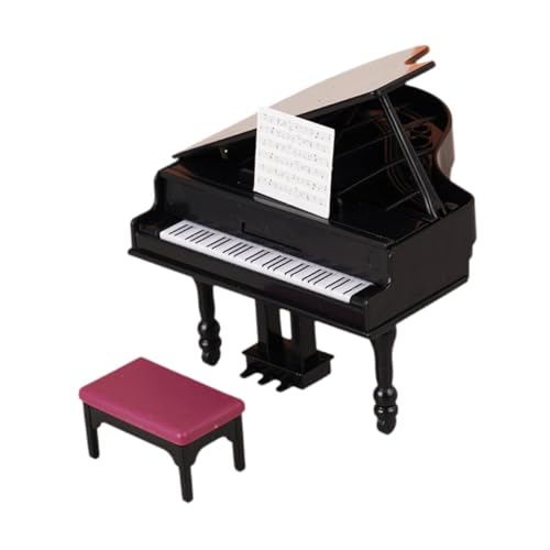 TTETTZ 1/12 Doll House Piano mit Stuhlpuppenhaus Mini Möbel für Heimschlafzimmer von TTETTZ