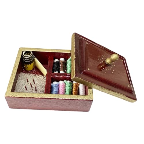 TTETTZ 1/12 Dollhouse Nähwerkzeug Set für Simulation Und Puppenzubehör, Rot von TTETTZ