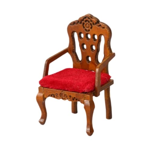 TTETTZ 1/12 Scale Dollhouse Stuhl Als Zubehör für Miniaturspielhäuser, Holzfarbe von TTETTZ