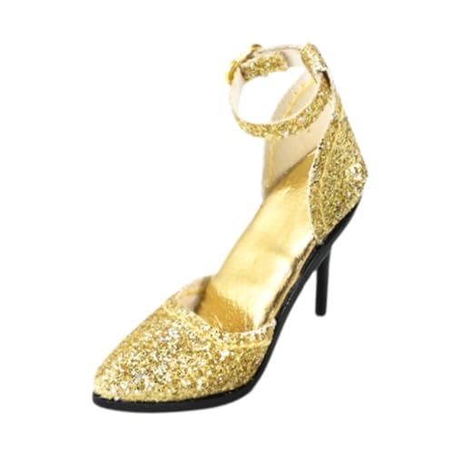 TTETTZ 1/6 Figur Stöckelschuhe für Puppen, Miniatur Sandalen für 12 Zoll Actionfigur, Gold TTETTZ 1/6 Figur Stöckelschuhe für Puppen, Miniatur Sandalen für 12 Zoll Actionfigur, Gold von TTETTZ