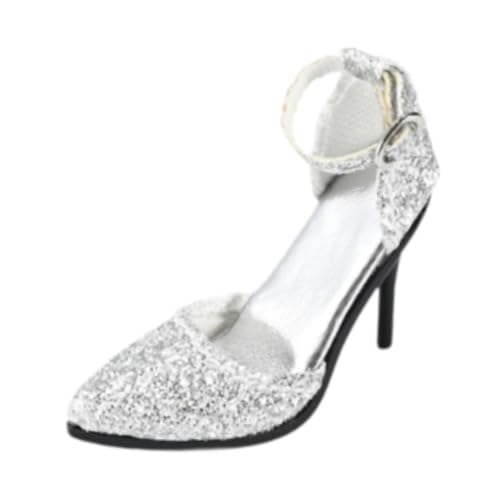 TTETTZ 1/6 Figur Stöckelschuhe für Puppen, Miniatur Sandalen für 12 Zoll Actionfigur, Silber TTETTZ 1/6 Figur Stöckelschuhe für Puppen, Miniatur Sandalen für 12 Zoll Actionfigur, Silber von TTETTZ