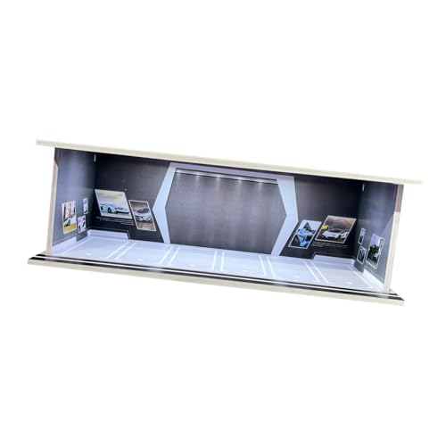 TTETTZ 1/64 Auto Vitrine mit Licht Und Diorama für Modellautos, Grau von TTETTZ