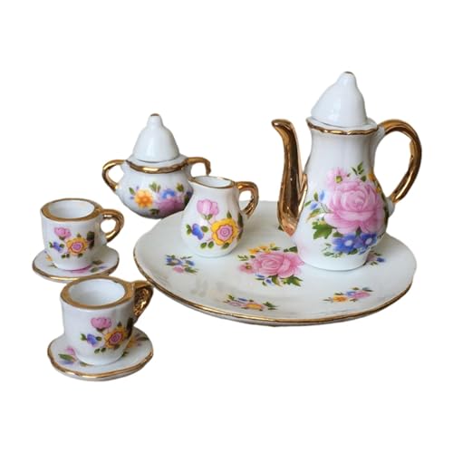 TTETTZ 1:6 Maßstab Miniatur Puppenhaus Teetasse Set Elegante Realistische Teekanne Teller Krug TTETTZ 1:6 Maßstab Miniatur Puppenhaus Teetasse Set Elegante Realistische Teekanne Teller Krug von TTETTZ