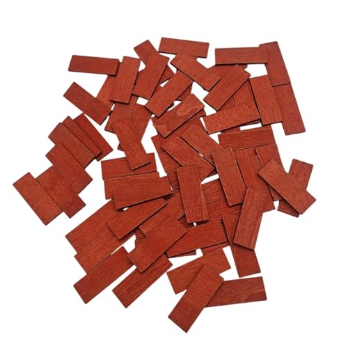 TTETTZ 100 Stück Holzfliesen für Puppenhaus 4 x 1,5 cm Modell Bodenbelag für 1:12, Color A von TTETTZ