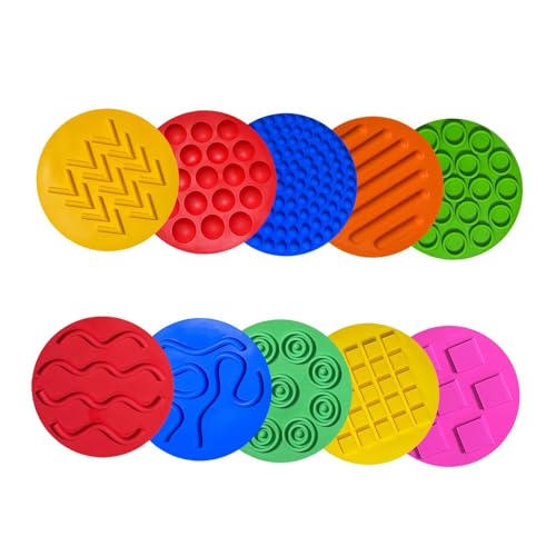 TTETTZ 10pcs Sensorische Silikonmatten Sensorische Pads Frühes Lernen Spielen Tragbare TTETTZ 10pcs Sensorische Silikonmatten Sensorische Pads Frühes Lernen Spielen Tragbare von TTETTZ