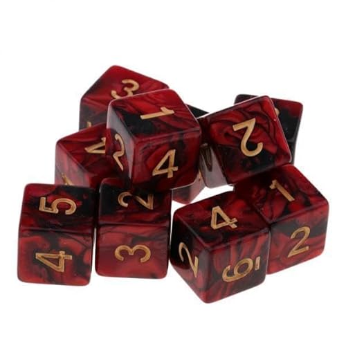 TTETTZ 10x 10er Pack Bunte Würfel für Brettspiele Und Tischspiele, + Schwarz TTETTZ 10x 10er Pack Bunte Würfel für Brettspiele Und Tischspiele, + Schwarz von TTETTZ