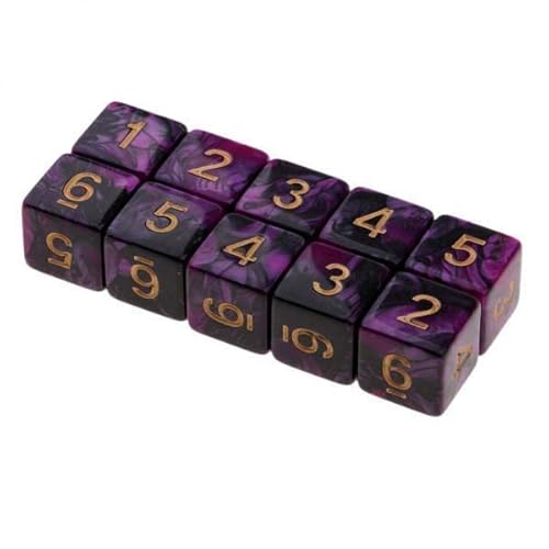 TTETTZ 10x 10er Pack Bunte Würfel für Brettspiele Und Tischspiele, Lila + Schwarz TTETTZ 10x 10er Pack Bunte Würfel für Brettspiele Und Tischspiele, Lila + Schwarz von TTETTZ