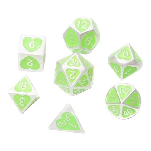 TTETTZ 10x7 Stück Metall Polyeder Würfel D4 D6 D8 D10 D12 D20 Set Rollenspiel 06 von TTETTZ