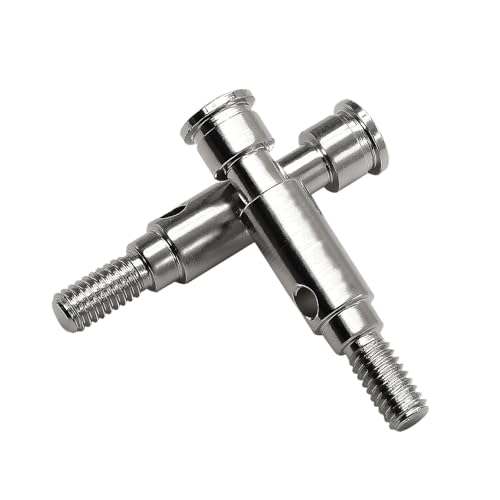 TTETTZ 2 Stück Antriebsabtriebswellen Stubaxle Baugruppe Kit Metall Langlebig Präzisionsgefertigt Stabile Verbindung Passend für 1/10 RC Auto für Hobb, Silber von TTETTZ