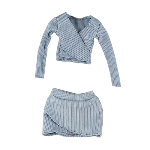 TTETTZ 2 Stück Puppenkleidung Bauchfreies Langarmshirt mit Passendem Minirock Modisches Kostümset Aus Stoff für 30 cm Große Weibliche Sammelfiguren Zum, Blau TTETTZ 2 Stück Puppenkleidung Bauchfreies Langarmshirt mit Passendem Minirock Modisches Kostümset Aus Stoff für 30 cm Große Weibliche Sammelfiguren Zum, Blau von TTETTZ