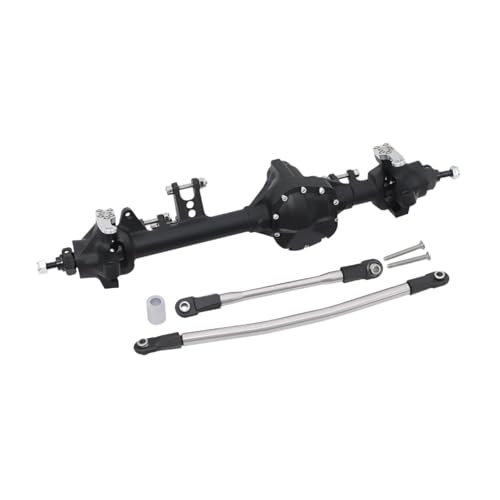 TTETTZ 2 Stück RC Auto Achse Als Modifikationsteile mit Achsgehäuse Und Brückenachse Zur Leistungssteigerung für Enthusiasten von 1/10 Crawler Kletterfahrze, Schwarze Vorderseite von TTETTZ