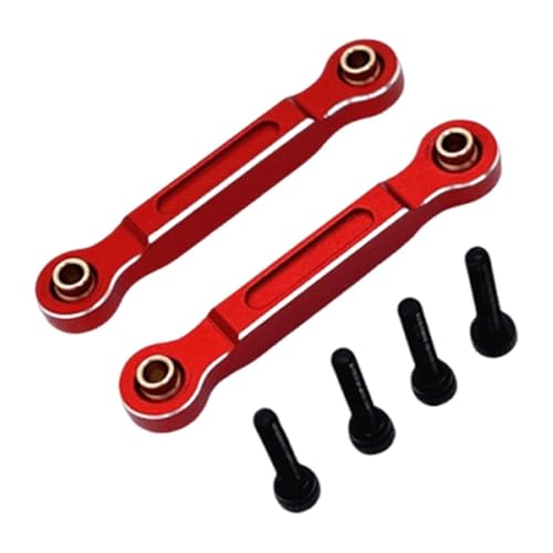 TTETTZ 2 Stück RC Auto Chassis Verbindungselemente für Vordere Steuerung 1/14, Rot Silber von TTETTZ