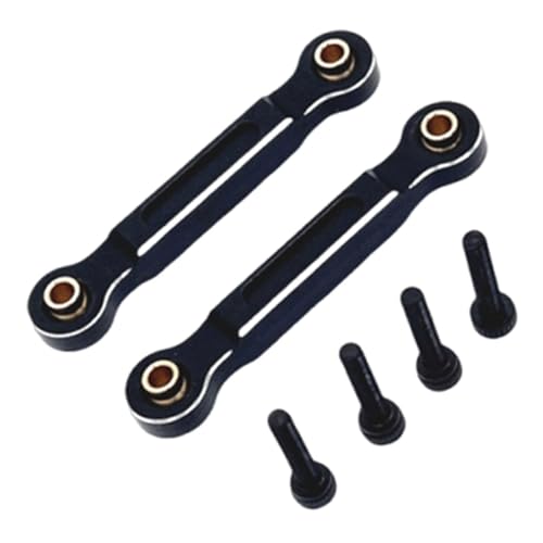 TTETTZ 2 Stück RC Auto Chassis Verbindungselemente für Vordere Steuerung 1/14, Schwarz Silber von TTETTZ