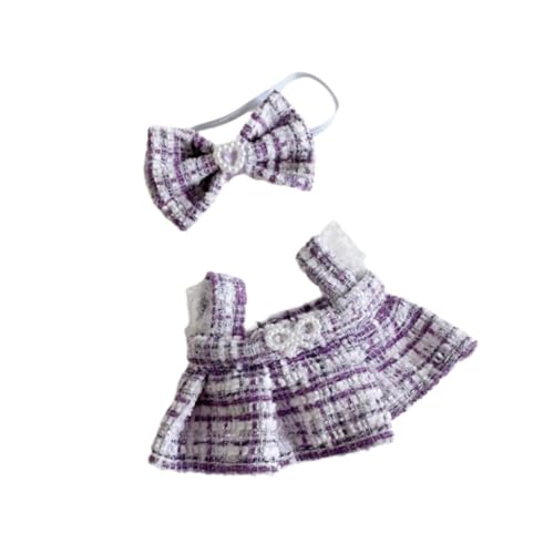 TTETTZ 2 Stücke Puppenkleid Als Trägerrock EIN Plüschtier Outfit Als Niedliche Stoffpuppen Kleidung Und Puppenkostüm mit Haar Accessoire Zum Dekorieren von, Violett TTETTZ 2 Stücke Puppenkleid Als Trägerrock EIN Plüschtier Outfit Als Niedliche Stoffpuppen Kleidung Und Puppenkostüm mit Haar Accessoire Zum Dekorieren von, Violett von TTETTZ
