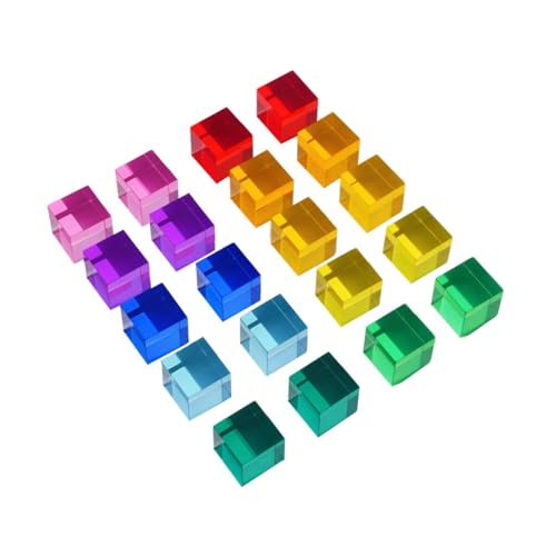 TTETTZ 20 Teiliges Regenbogen Acryl Baustein Set, Buntes Acryl Würfel Set für Kinder von TTETTZ