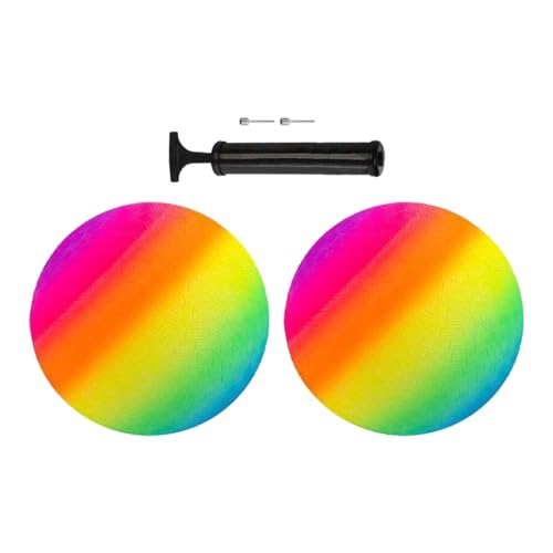 TTETTZ 2Pcs Springen Bälle mit Luftpumpe 8 Zoll Tragbare Kinder Kinder Spielzeug Aufblasbare von TTETTZ