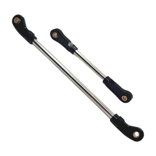 TTETTZ 2X 1/10 Lenkservoverbindung, Einstellbar, Ersetzt Stabiles DIY Upgrade Teil, Lenkstange Aus Aluminiumlegierung für 104026 104006 RC Auto, Schwarz von TTETTZ
