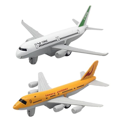 TTETTZ 2X Flugzeug Modell Spielzeug Flugzeug Ornament Spielzeug für Tabletop Kamin, Gelb Weiss von TTETTZ