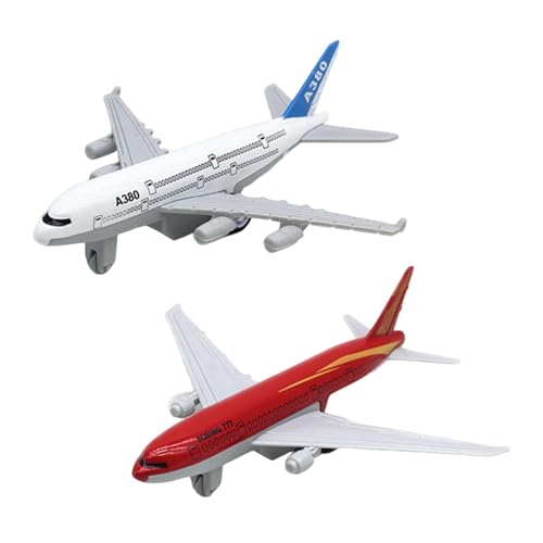 TTETTZ 2X Flugzeug Modell Spielzeug Flugzeug Ornament Spielzeug für Tabletop Kamin, Rot-Weiss von TTETTZ
