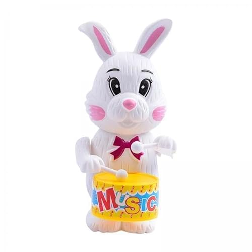 TTETTZ 2X Kaninchen Trommeln Spielzeug Uhrwerk Angetrieben Ostern Geschenk Interaktive Bunny für Kinder von TTETTZ