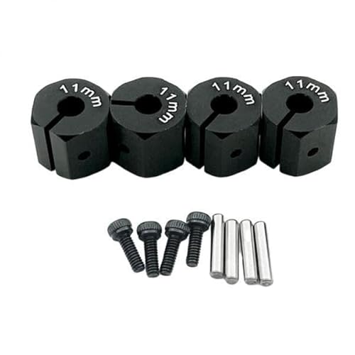 TTETTZ 2x4x RC Hex Rad Stick Adapter für SCX10 CC01 1/10 RC Auto 11mm Schwarz von TTETTZ