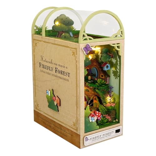 TTETTZ 3D Puzzle Booknook Miniatur Kit Buchstützen Ornament Einfach zu Montieren mit Lichtern von TTETTZ
