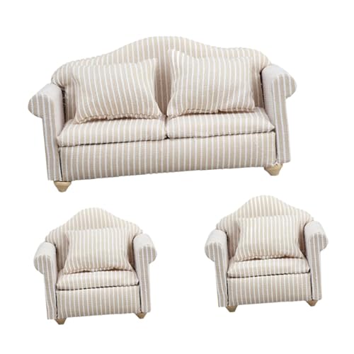 TTETTZ 3X 1:12 Puppenhausmöbel Sofa Mini Couch für BJD Puppe Wohnzimmer Schlafzimmer TTETTZ 3X 1:12 Puppenhausmöbel Sofa Mini Couch für BJD Puppe Wohnzimmer Schlafzimmer von TTETTZ