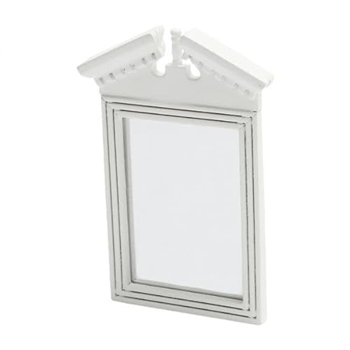 TTETTZ 3X 1pc 1/12 Dollhouse Miniatur White Mirror Rahmen Badezimmer Kunst Winziges Dekor TTETTZ 3X 1pc 1/12 Dollhouse Miniatur White Mirror Rahmen Badezimmer Kunst Winziges Dekor von TTETTZ