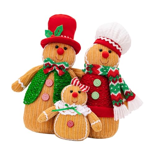 TTETTZ 3X Lebkuchenmann Plüschtier Kuschelpuppe Niedliche Kuscheltiere für Kinder Mädchen TTETTZ 3X Lebkuchenmann Plüschtier Kuschelpuppe Niedliche Kuscheltiere für Kinder Mädchen von TTETTZ