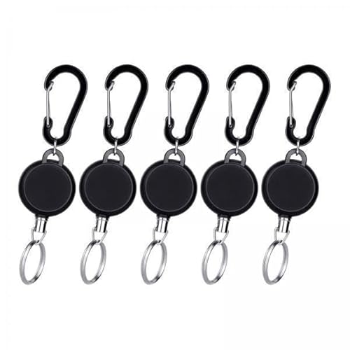 TTETTZ 3x5 Stück Kompakte Einziehbare Schlüssel Kette Heavy Duty Keychain von TTETTZ