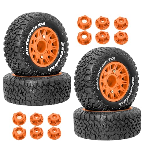 TTETTZ 4 Stück RC Autoreifen Simulationsreifen Kletterauto Räder Ersatzteile Zubehör für Einfache Montage Und Hohe Leistung für 1/10 Geländewagen Und Kompeti, Orange TTETTZ 4 Stück RC Autoreifen Simulationsreifen Kletterauto Räder Ersatzteile Zubehör für Einfache Montage Und Hohe Leistung für 1/10 Geländewagen Und Kompeti, Orange von TTETTZ