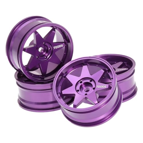 TTETTZ 4 Stück RC Felgen Metallfelgen Beadlock Radsätze Als Fahrzeugteile mit Langlebiger Metallkonstruktion für Hobby Bastler Und Anspruchsvolle Rennfahrer, Lila von TTETTZ