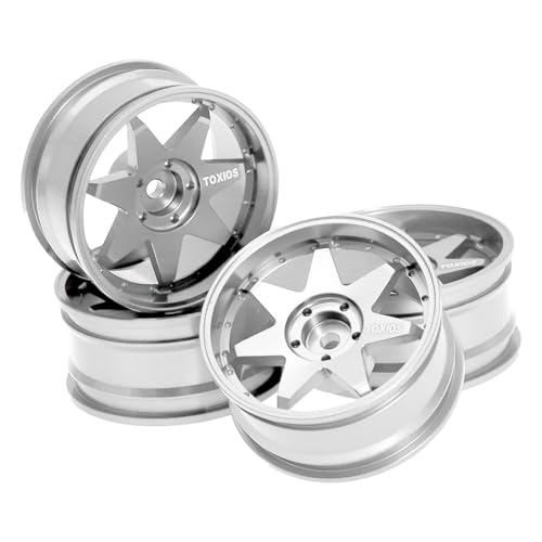 TTETTZ 4 Stück RC Felgen Metallfelgen Beadlock Radsätze Als Fahrzeugteile mit Langlebiger Metallkonstruktion für Hobby Bastler Und Anspruchsvolle Rennfahrer, Weiß von TTETTZ